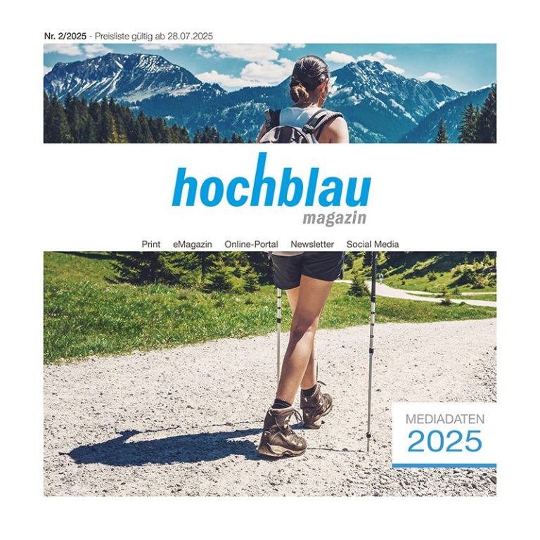 Titelblatt der Mediadaten des hochblau Magazins