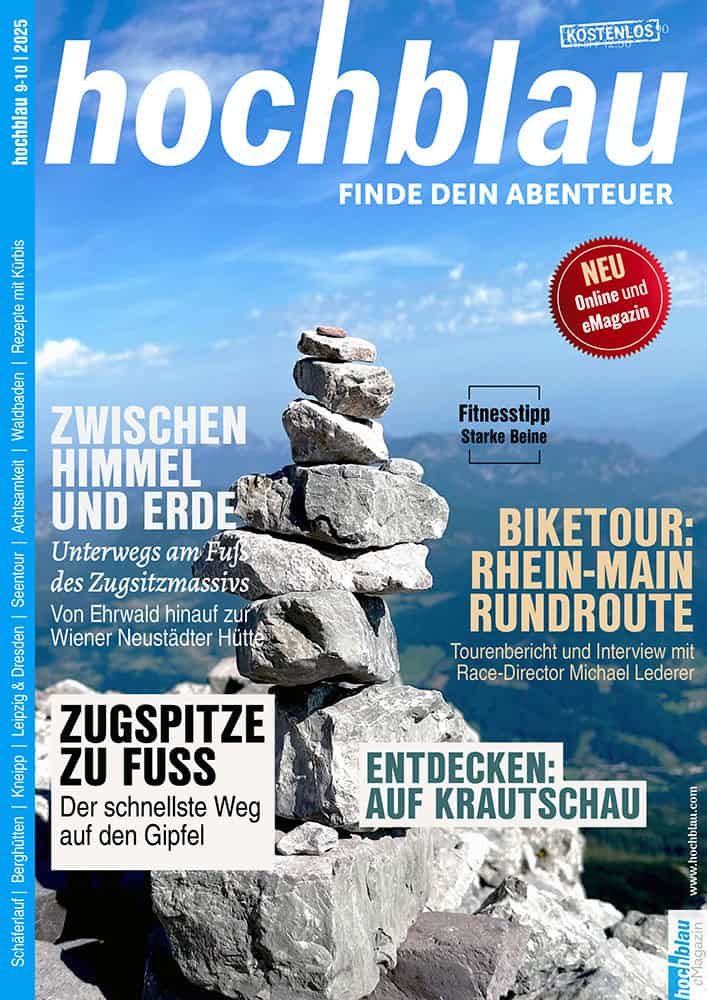 Das Titelbild der hochblau Magazin Ausgabe 9-10/2025 mit den Top-Themen der Ausgabe.